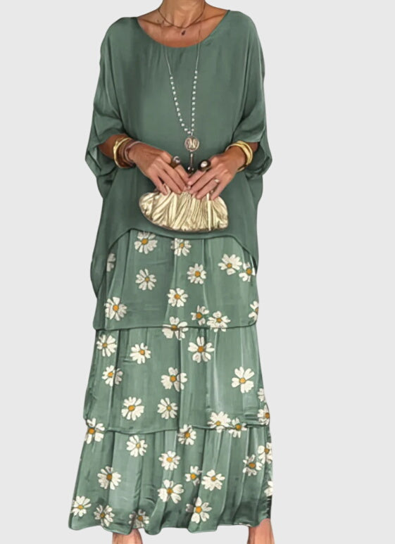 Helena™ | Susan  Długa i Jasna Elegancka Sukienka