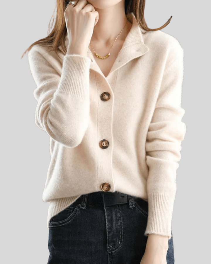 Helena™ | Claire  Cardigan en Cachemire de Style Rétro