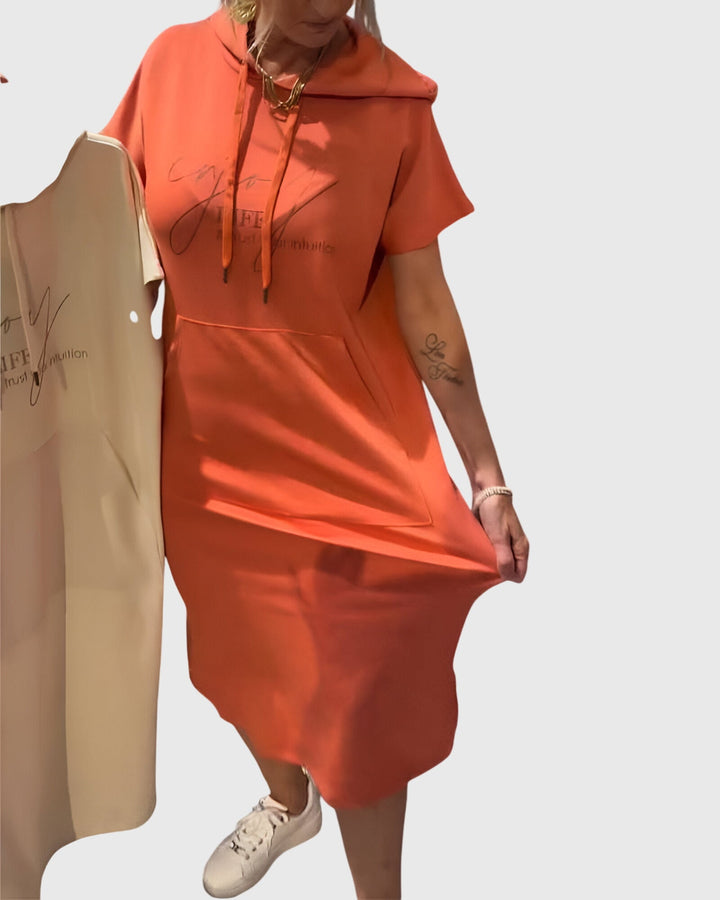 Helena™ | Marlowe  Luźna Sukienka z Kapturem