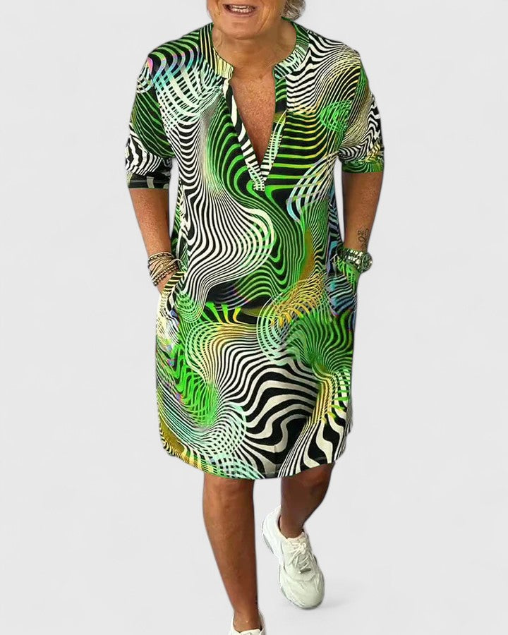 Helena™ | Helinae  Stylowa Sukienka z Dekoltem w Kształcie V