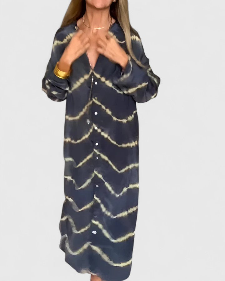 Helena™ | Amelie  Elegancka Boho Pasiasta Maxi Sukienka