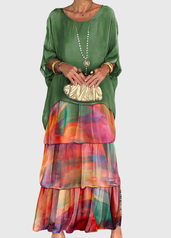 Helena™ | Susan  Długa i Jasna Elegancka Sukienka