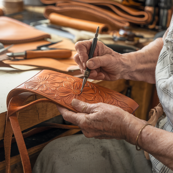Helena™ | Florina  Sac à main en cuir avec gravure et motif floral