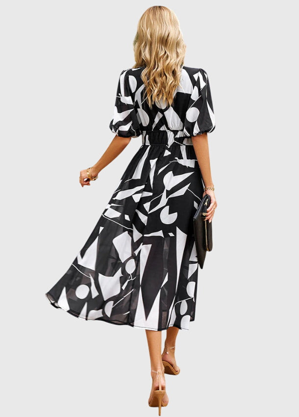 Helena™ | Merlin  Modelująca Kwiatowa Sukienka Midi