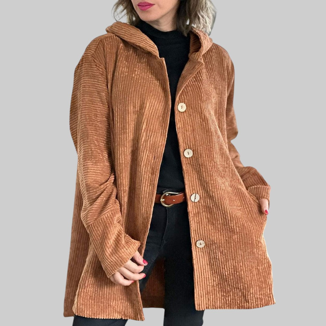 Helena™ | Cordia  Veste Matelassée en Velours Côtelé avec Capuche