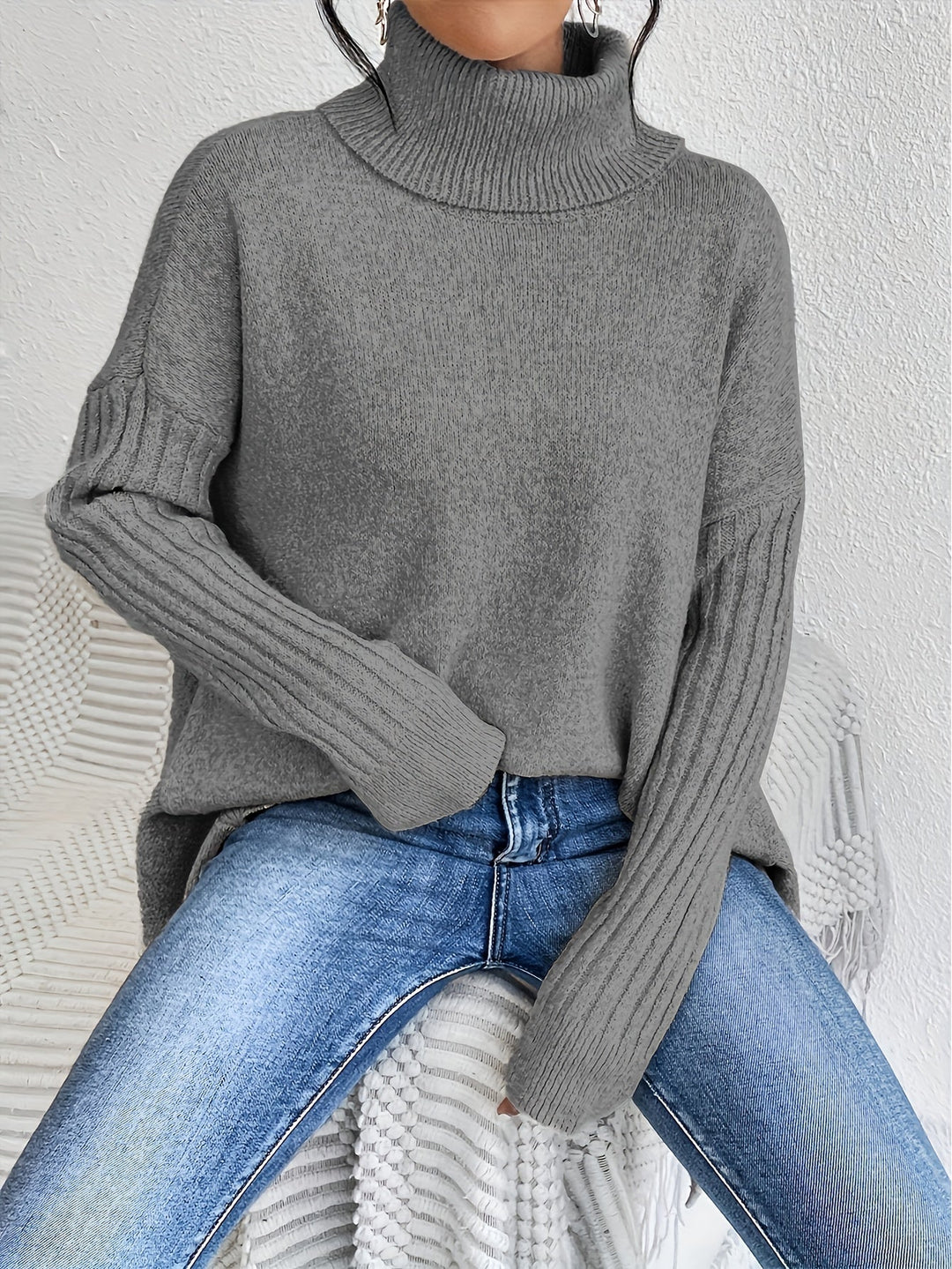 Helena™ | Isla  Pull Oversize à Col Roulé