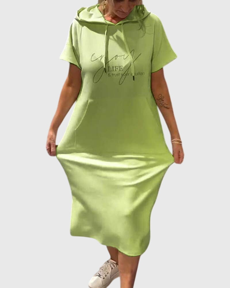 Helena™ | Marlowe  Luźna Sukienka z Kapturem