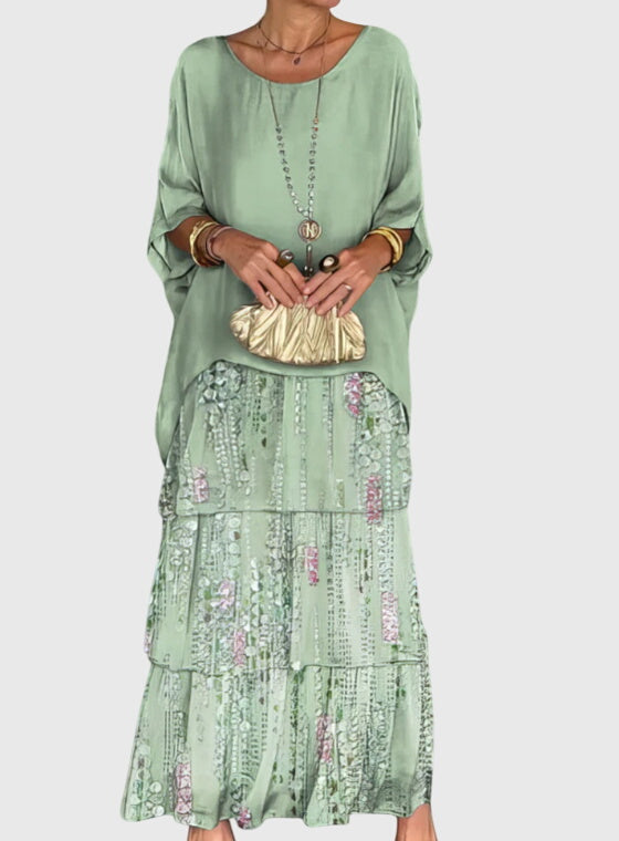 Helena™ | Susan  Długa i Jasna Elegancka Sukienka