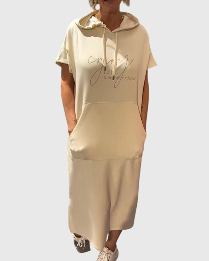 Helena™ | Marlowe  Luźna Sukienka z Kapturem