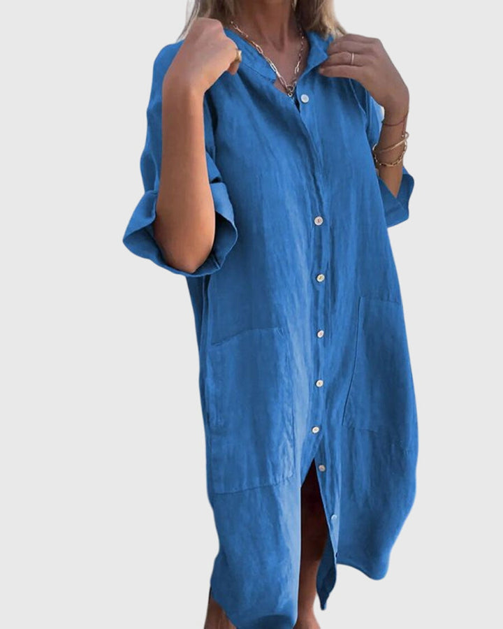 Helena™ | Jady  Luźna sukienka koszulowa w stylu Ibiza