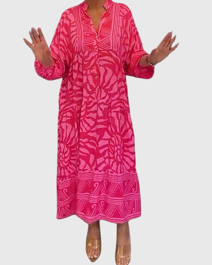 Helena™ | Mckinley  Maxi Sukienka z Eleganckim Wzorem