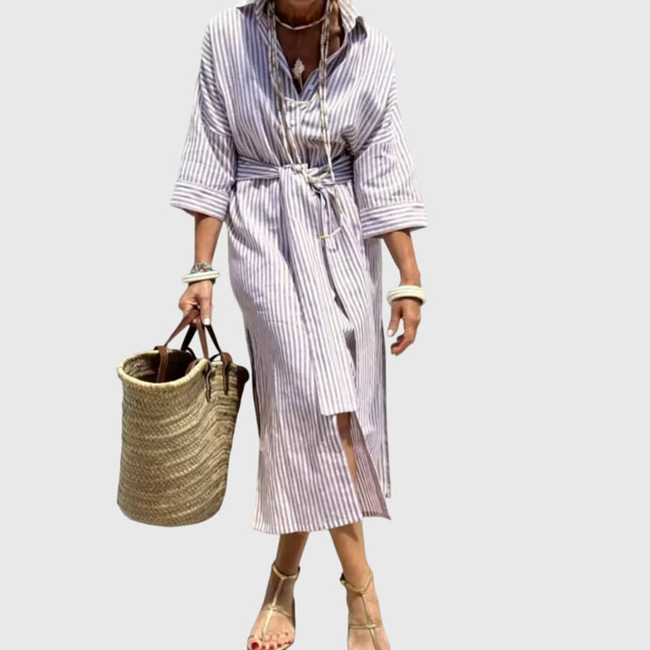 Helena™ | Ellen  Klasyczna Sukienka w Paski