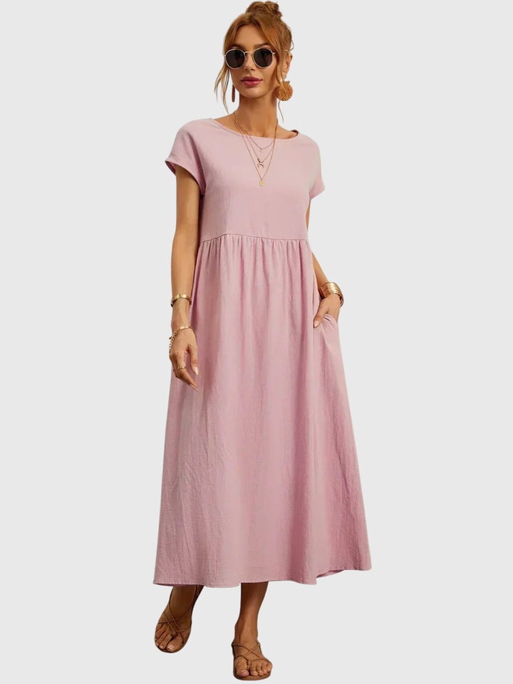 Helena™ | Giselle  Luźna Sukienka z Kieszeniami