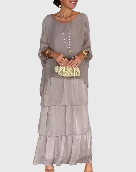 Helena™ | Susan  Długa i Jasna Elegancka Sukienka