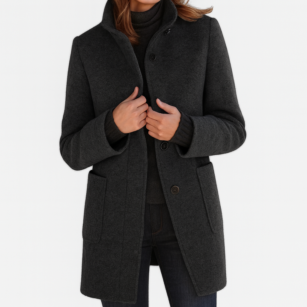 Helena™ | Claire – Manteau en laine à col montant
