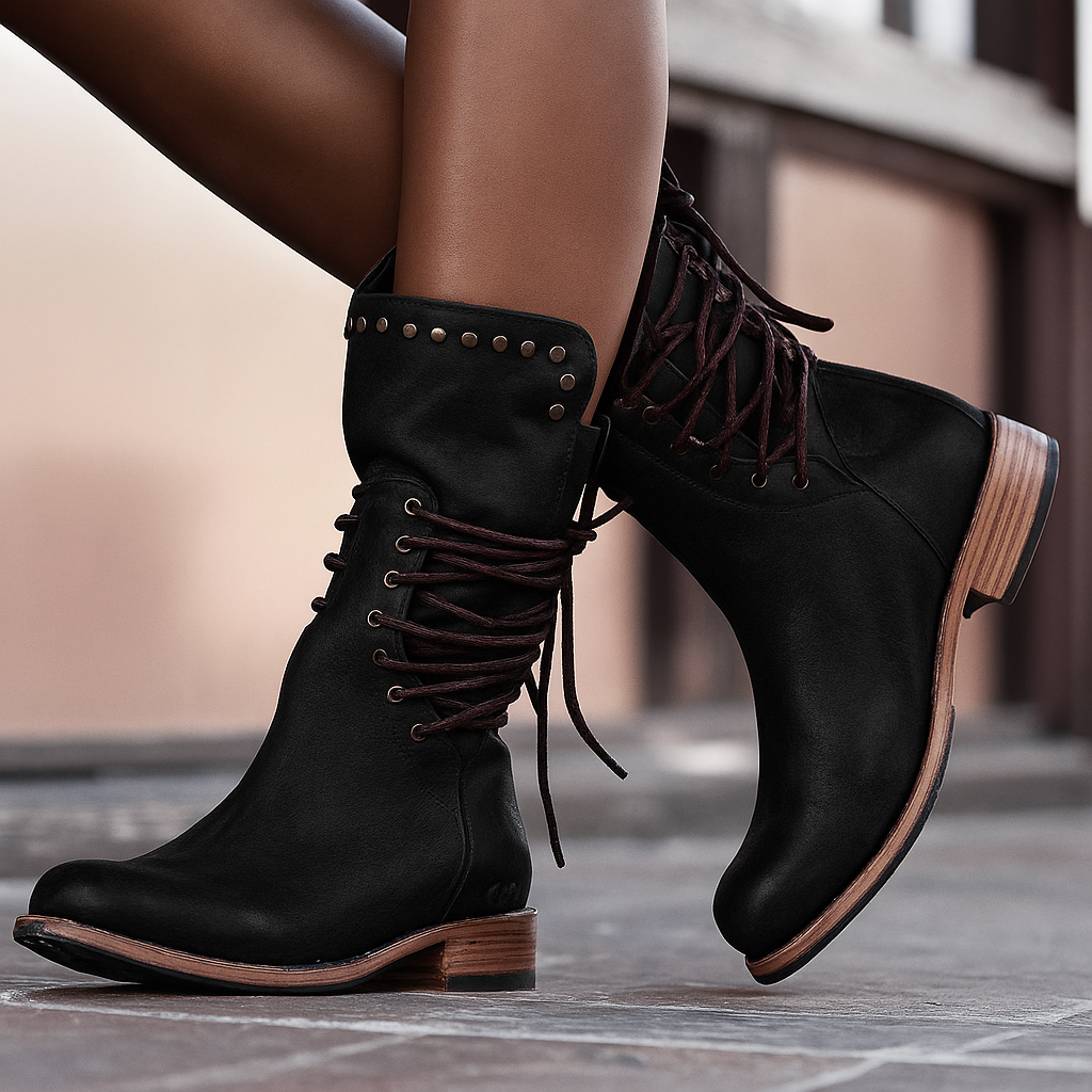 Helena™ | Élise – Bottines confort en cuir à fermeture latérale