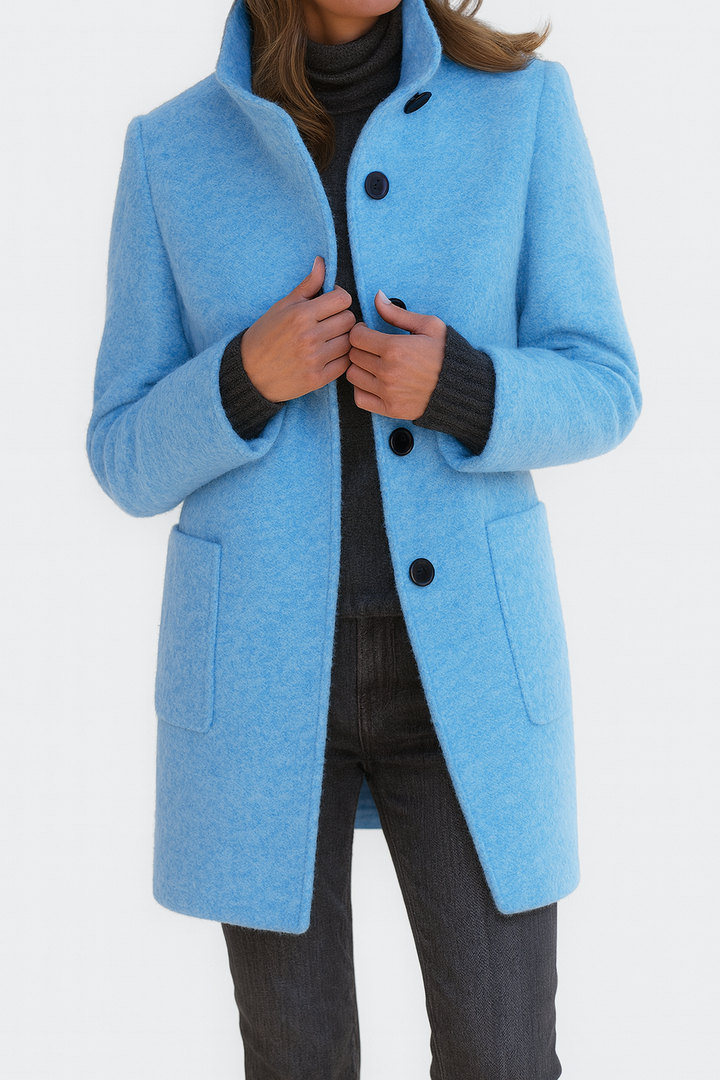 Helena™ | Claire – Manteau en laine à col montant