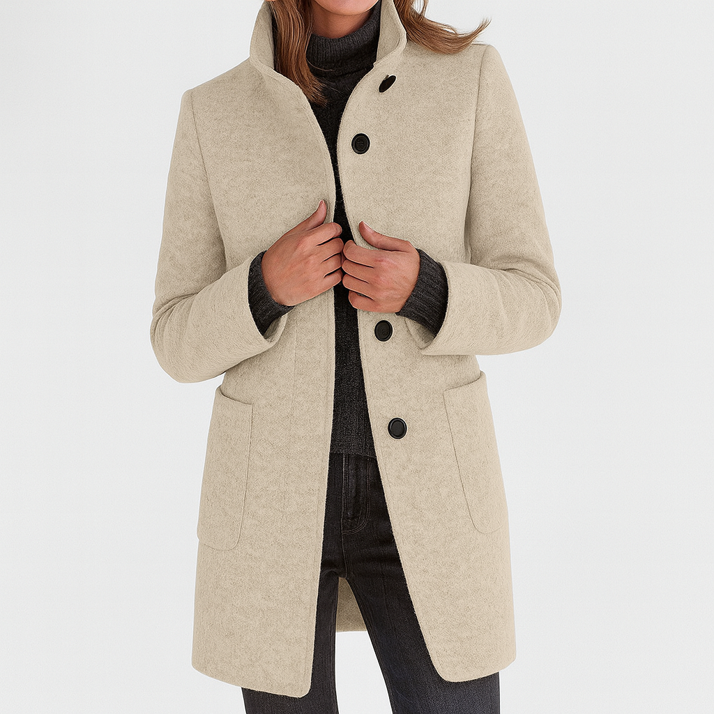 Helena™ | Claire – Manteau en laine à col montant