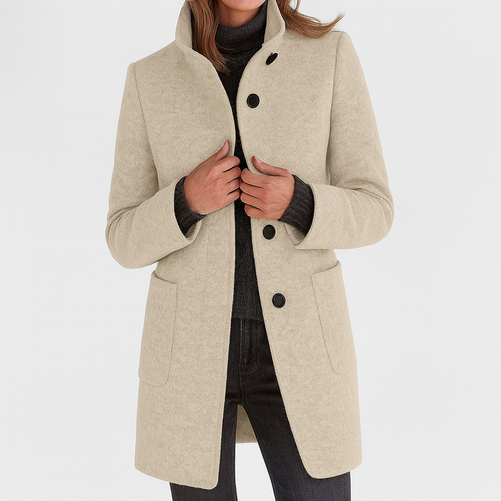 Helena™ | Claire – Manteau en laine à col montant