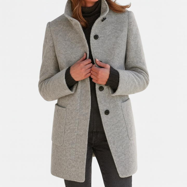 Helena™ | Claire – Manteau en laine à col montant
