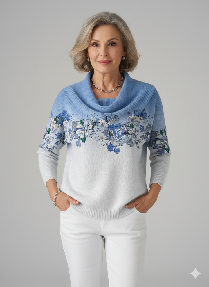 Helena™ | Komfortowy pulower z eleganckim kwiatowym nadrukiem