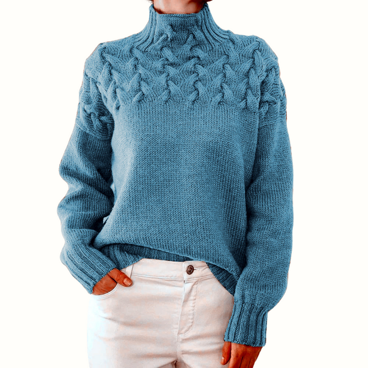 Helena™ | Elena  Pull Col Roulé Tricoté Chaud