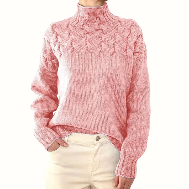 Helena™ | Elena  Pull Col Roulé Tricoté Chaud