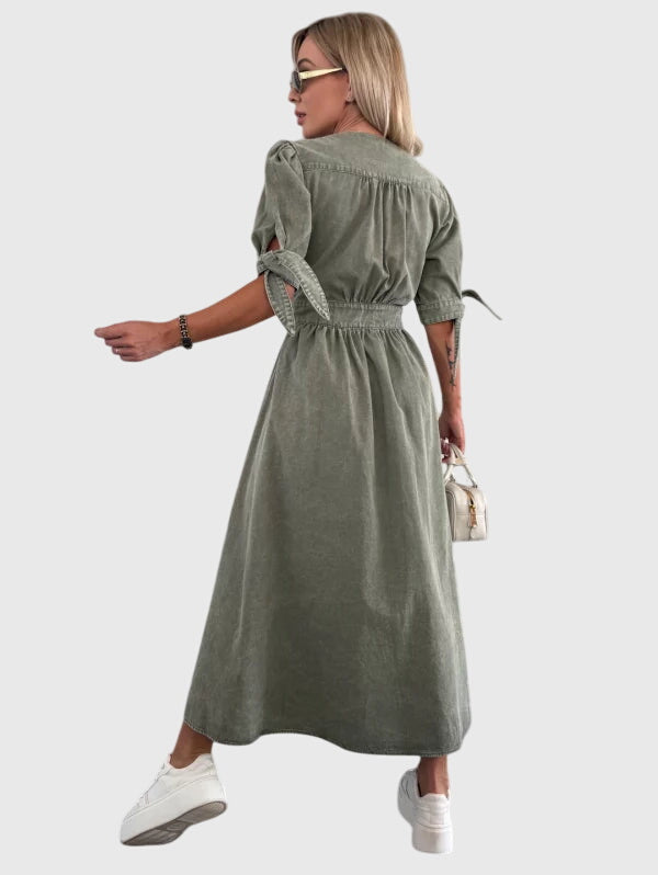 Helena™ | Sophia  Stylowa Sukienka Dżinsowa