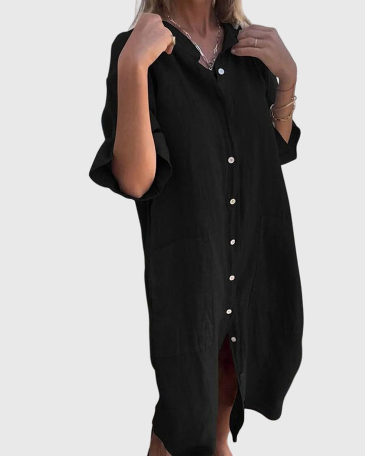 Helena™ | Jady  Luźna sukienka koszulowa w stylu Ibiza