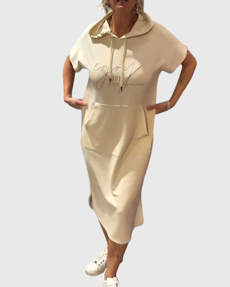 Helena™ | Marlowe  Luźna Sukienka z Kapturem