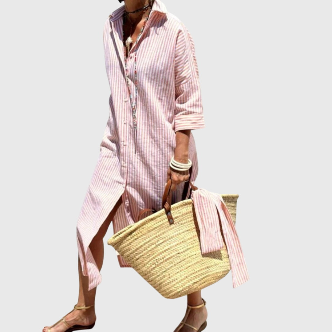 Helena™ | Ellen  Klasyczna Sukienka w Paski