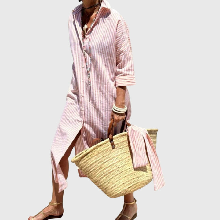 Helena™ | Ellen  Klasyczna Sukienka w Paski