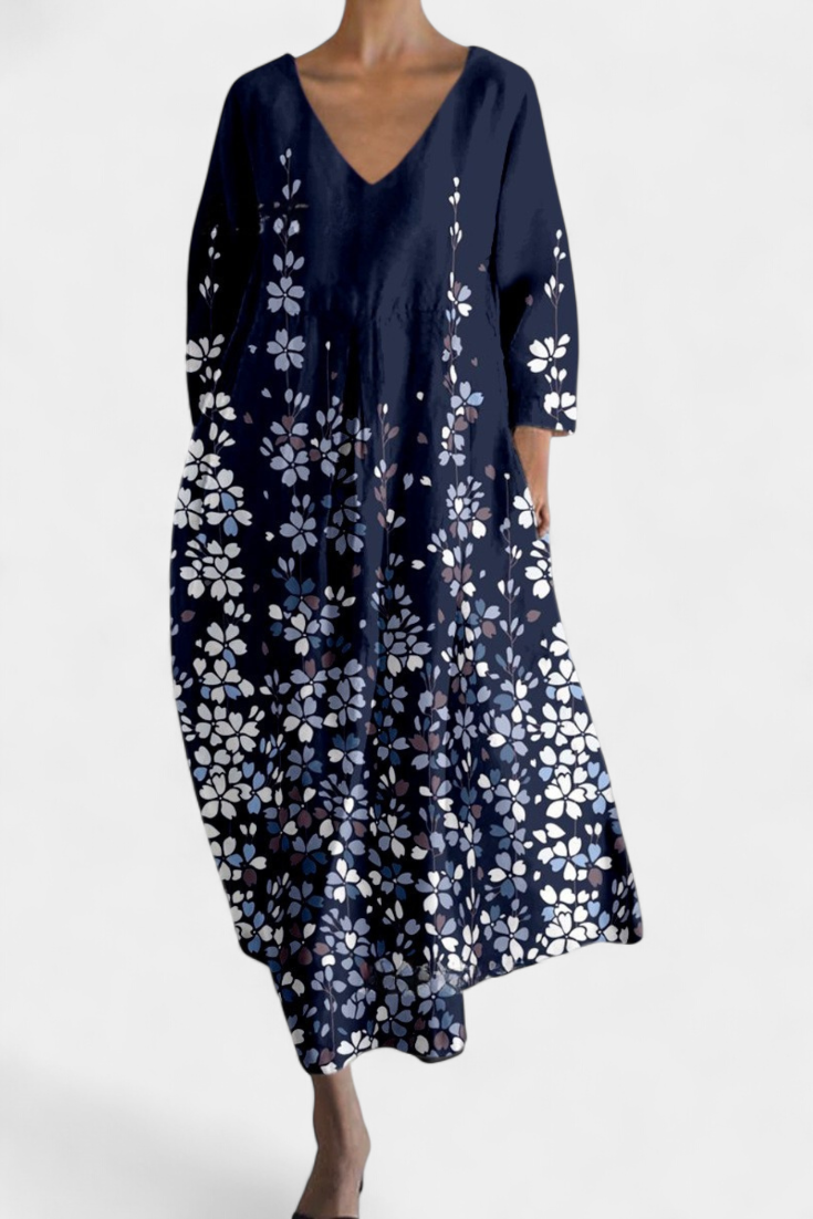 Helena™ | Isalinde  Wygodna sukienka z dekoltem w kształcie V