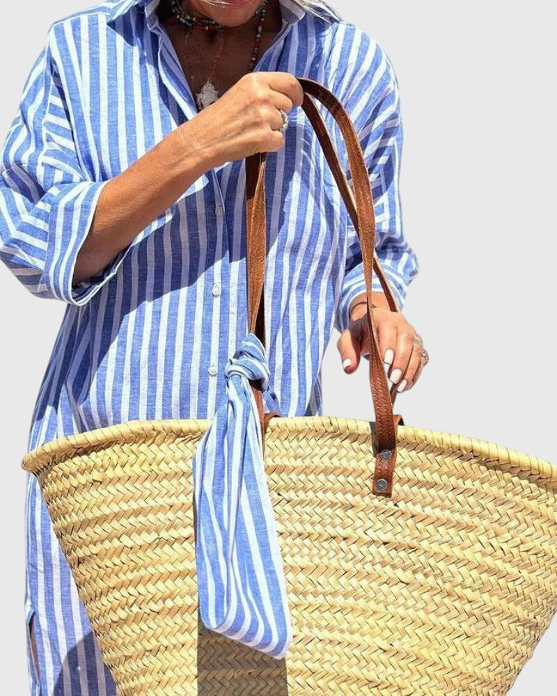 Helena™ | Ellen  Klasyczna Sukienka w Paski