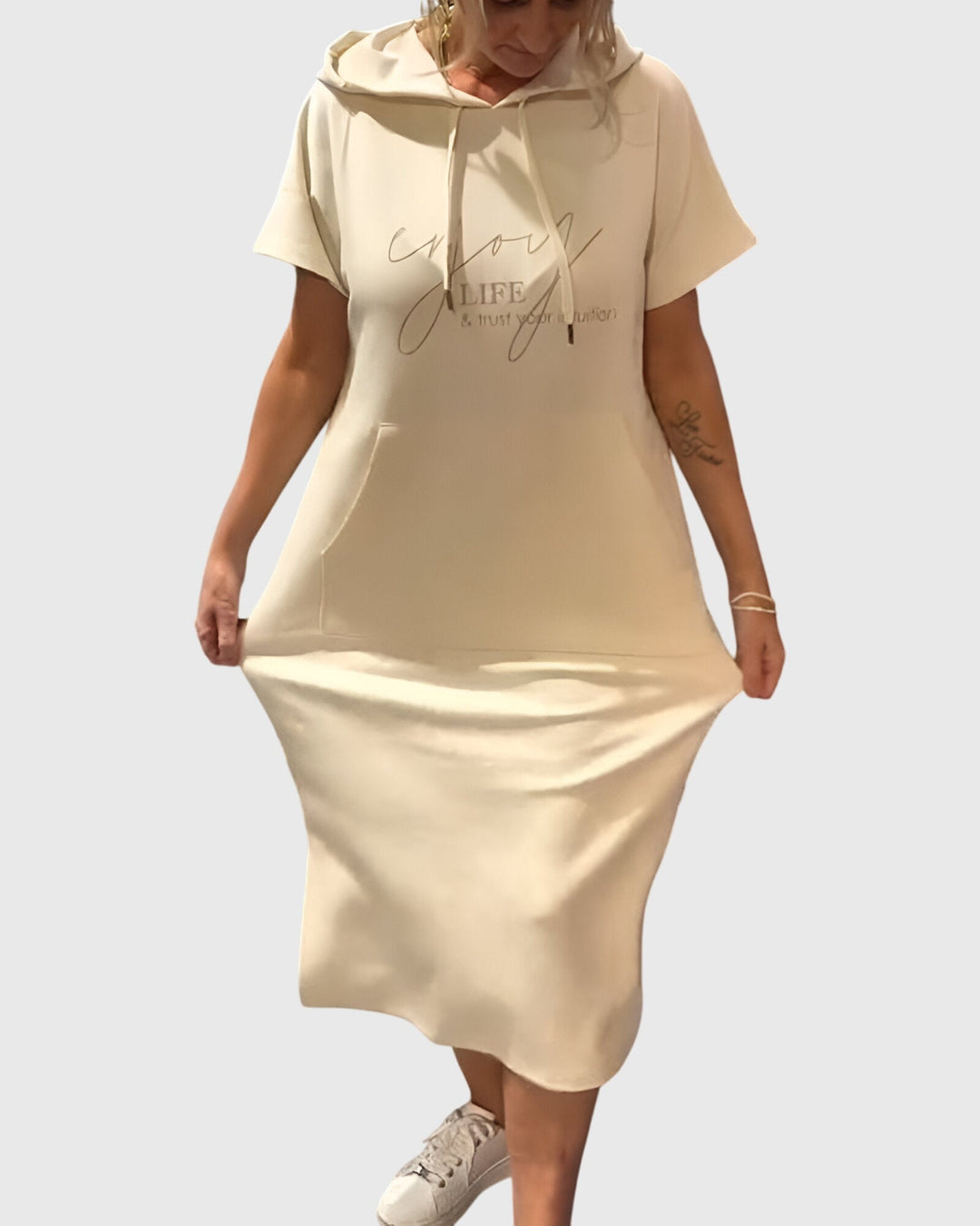 Helena™ | Marlowe  Luźna Sukienka z Kapturem