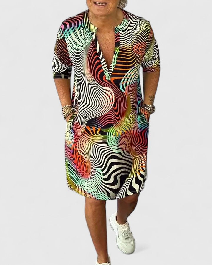 Helena™ | Helinae  Stylowa Sukienka z Dekoltem w Kształcie V