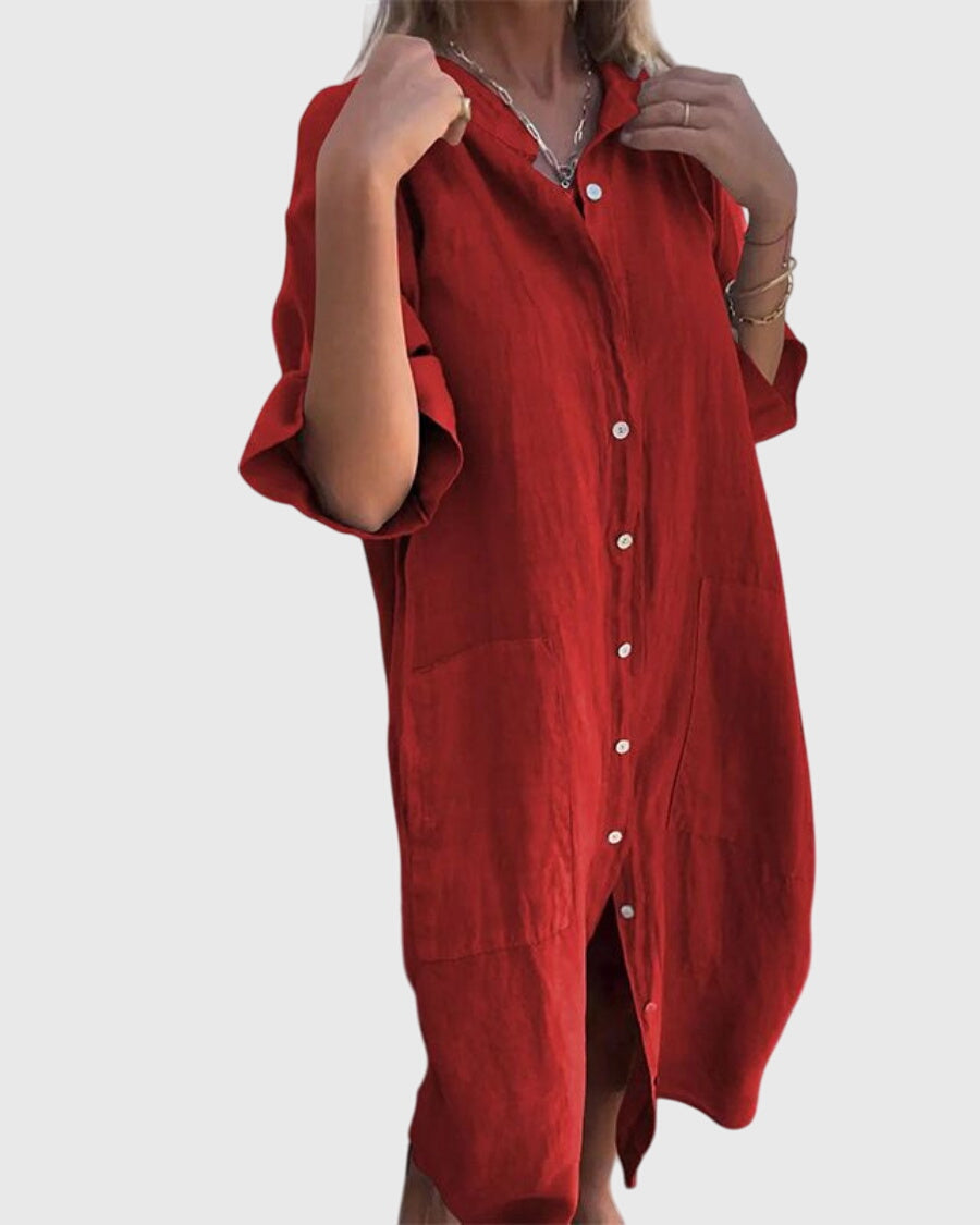 Helena™ | Jady  Luźna sukienka koszulowa w stylu Ibiza