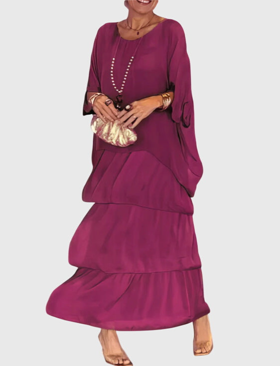 Helena™ | Susan  Długa i Jasna Elegancka Sukienka