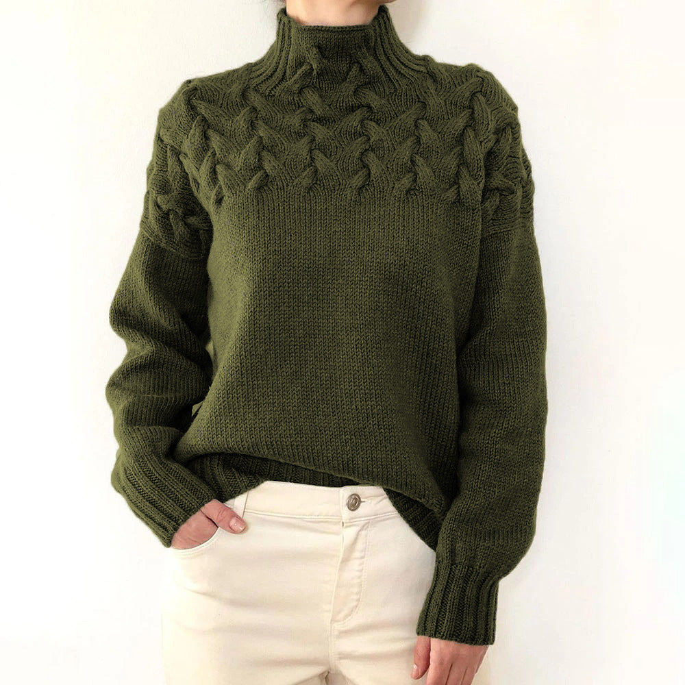 Helena™ | Elena  Pull Col Roulé Tricoté Chaud