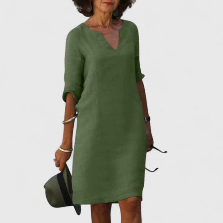 Helena™ | Taylor  Wygodna sukienka z dekoltem w serek