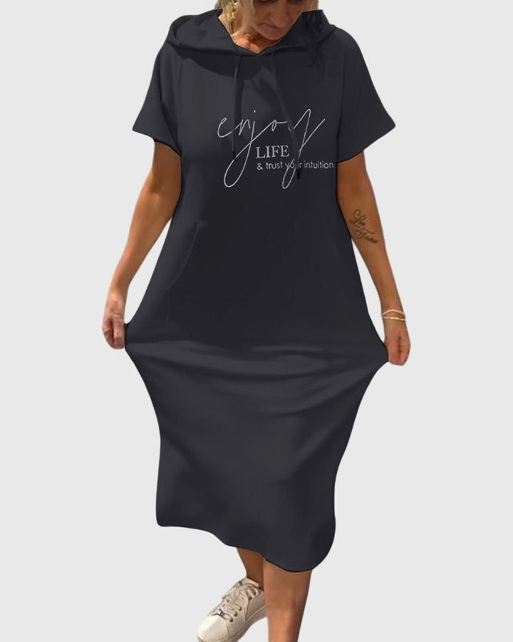Helena™ | Marlowe  Luźna Sukienka z Kapturem