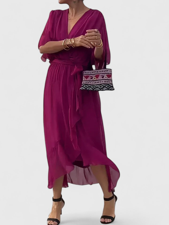 Helena™ | Nada  Elegancka Sukienka z Dekoltem w Kształcie V