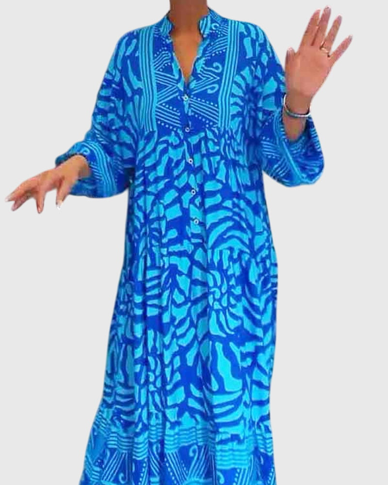 Helena™ | Mckinley  Maxi Sukienka z Eleganckim Wzorem