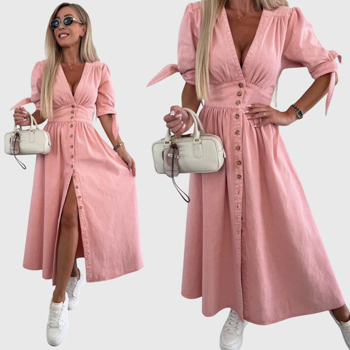 Helena™ | Sophia  Stylowa Sukienka Dżinsowa