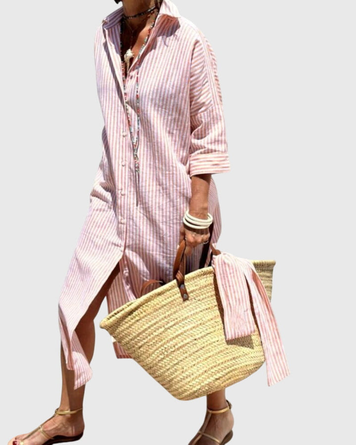 Helena™ | Ellen  Klasyczna Sukienka w Paski