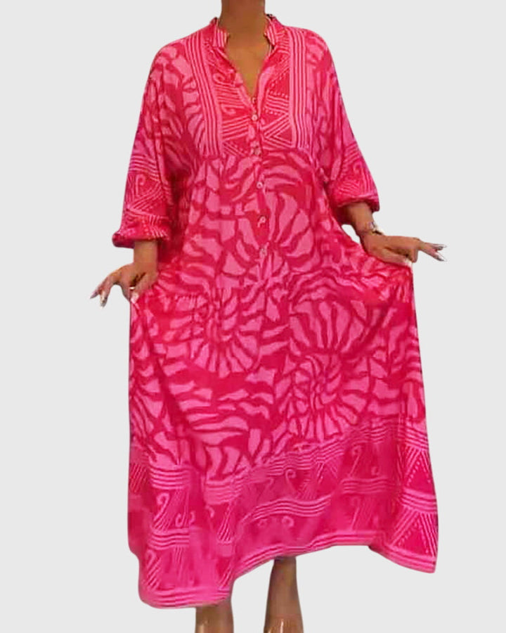 Helena™ | Mckinley  Maxi Sukienka z Eleganckim Wzorem