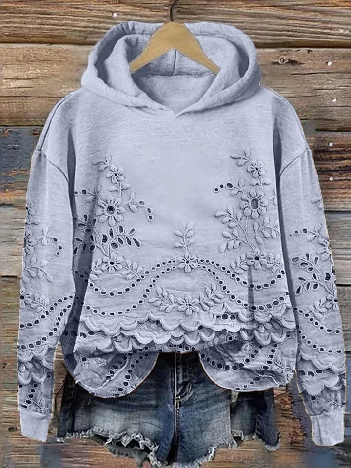 Helena™ | Villeneuve  Sweat à capuche avec broderie florale