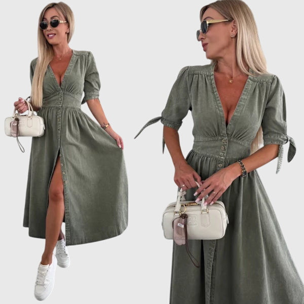 Helena™ | Sophia  Stylowa Sukienka Dżinsowa