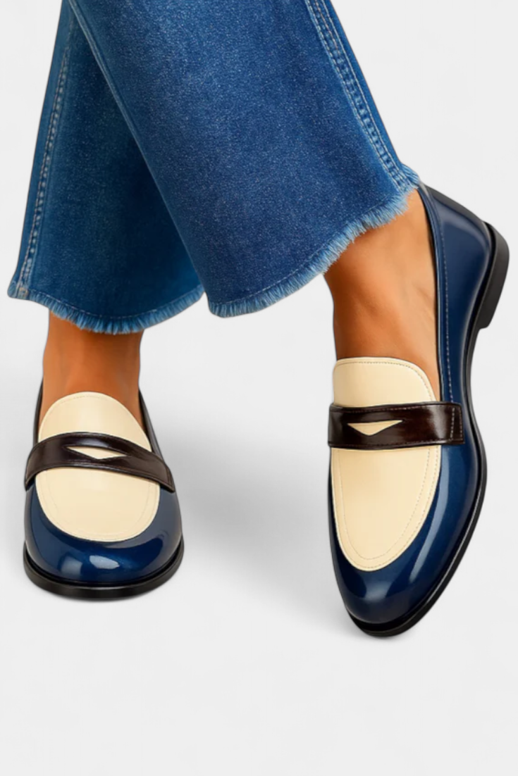 Helena™ | Mocassins Bicolores Claudia au Style Intemporel