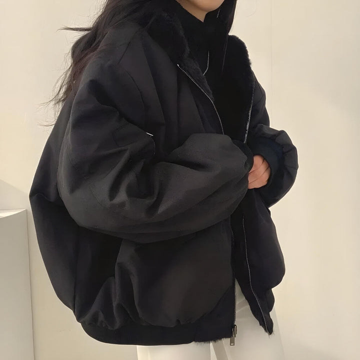 Helena™ | Villeneuve  Veste à capuche réversible en laine teddy